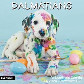 2025 Wall Calendar,Dalmatians Dogs Monthly Wall Calendar, 12" x 24" Open,Family Planner Calendar Jul.2024 - Dec.2025,Home & Office Organizer,Hangable,for Dogs lover