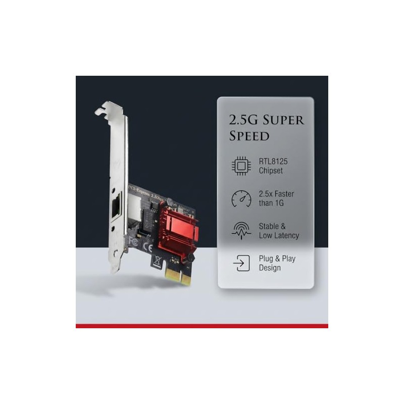 Tarjeta de red PCIe 2.5GBase-T, adaptador de red RTL8125B, adecuado