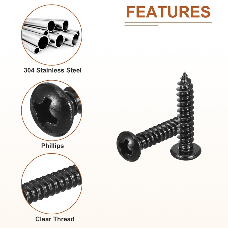 DTGN #8x3/4" Phillips Pan Head Self-tapping Screw - 100Pack -