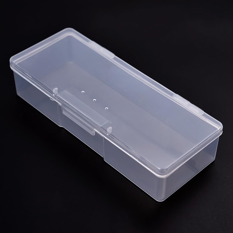 Rolabling Transparent Box Storage Case for Nail Art Equipment Manicure