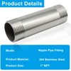 Aoserge 1" NPT Stainless Steel Nipple Pipe Fitting, 4" Length,