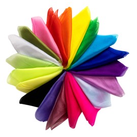 BLISSIQUEE Pack of 20 Juggling Cloths 60 x 60 cm Chiffon Cloths Sensory Play Colourful Cloths for Activities Children's Show Dancing Juggling and Sensory Accessories Decoration