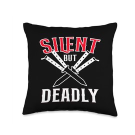 Knife Collector Knife Collection Hunting Butterfly Knife Throw Pillow