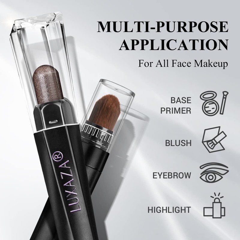 LUXAZA 6 PCS Brown Neutral Metallic Eyeshadow Stick Set, Champagne