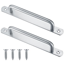 YITYDaMai Pack of 2 Sliding Door Handles, Stainless Steel Door Handles, Barn Door Handles, Sliding Door Handle with Plate, Garden Door Handles for Cabinet, Barn Door, Sliding Doors, Shed Door Handles