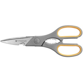 Westcott 8 inch Titanium Nitride Bonded Super Soft Grip Household Scissor - Grey/Yellow