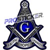 ProSticker 127V (One) Masonic Series Faith, Hope, Charity Freemason Compass