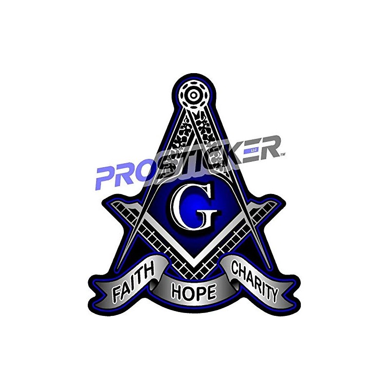 ProSticker 127V (One) Masonic Series Faith, Hope, Charity Freemason Compass