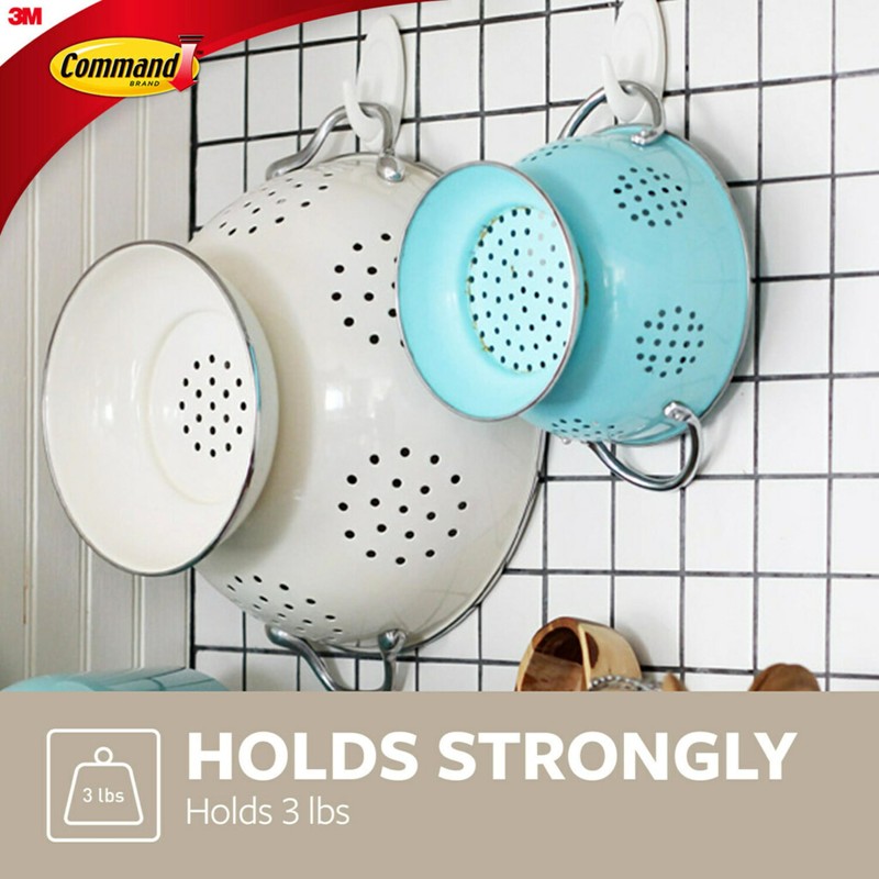 Command Indoor Terrace Hooks, 2 Hooks and 4 Strips, Damage-Free