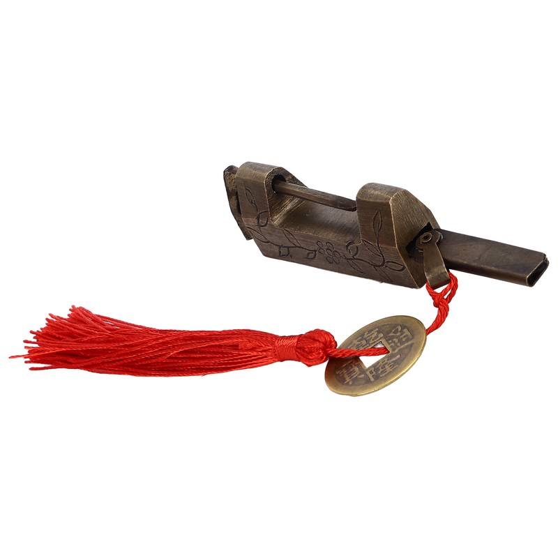 Chinese Antique Lock Retro Classic Pattern Design Bronze Brass Material