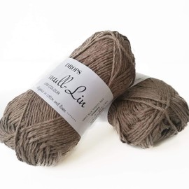 Cotton and Linen Yarn, 4 or Medium, Aran Weight, Drops Bomull-Lin, 1.8 oz 93 Yards per Ball (05 Brown)