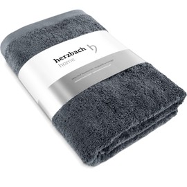 herzbach home Premium Bath Towel 70 x 140 cm (Anthracite) - Large, Soft & Absorbent Shower Towel in Best Quality - 100% Natural Cotton