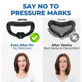 DESTEK Cooling Face Pad Compatible with Oculus Quest 2, Soft & Bouncy Face Cover Replacement, Dry Sweat-Wicking Comfort, with Secure Light-Blocking Nose Guard