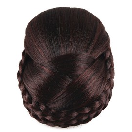 Remeehi Dumpling Wig, Kimono Wig, Kimono Chignon, Braided Type, Length 4.7 x Width 3.7 inches (12 x 9.5 cm), Dark Brown