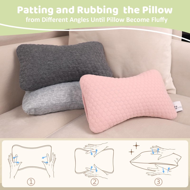 vocheer Small Pillows for Sleeping, 11"x 7" Mini Travel Pillow,
