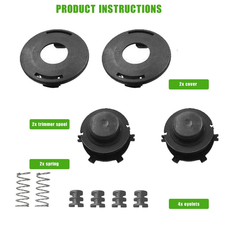 ALL-CARB 2 Pack Trimmer Head Spool Cover Cap Kit Replacement