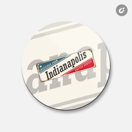 Unbranded Indianapolis Retro Travel Tin Sign | 4'' X 4'' Round Decorative Magnet