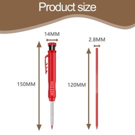 Syylqyr 20 PCS Construction Pencil Set,18 Carpenter Pencil Refills with 2 Solid WaterproofPencil,Replacement 3 Colors for Builders Construction Architect Woodworking (Black+Red+yellow)