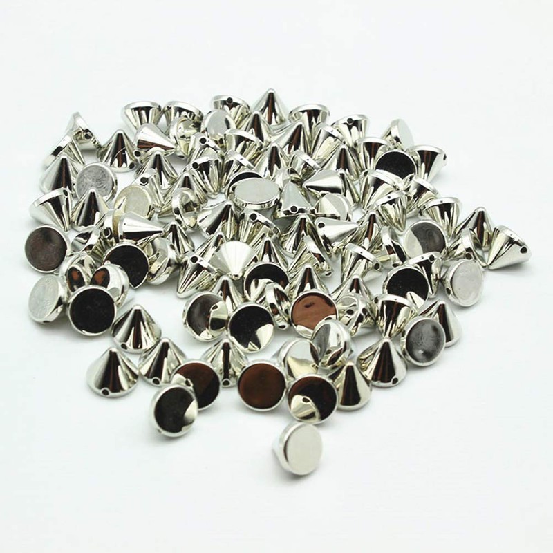100pcs 10mm Acrylic Bullet Spike Cone Studs for Clothing Rivets
