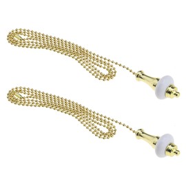 eMagTech 2pcs Ceiling Light Fan Switch Pull Cord Weight Handle Chain Extension Beaded Stainless Steel Ceramic Gold 1m