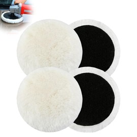 Zonoori Pack of 4 125 mm Lambswool Polishing Pads, Polishing Pads, Polishing Sponge for Random Orbital Sanders with Velcro