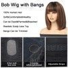 Bob Wig With Bangs Human Hair 1B/30 Highlight Wig Human