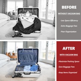 8 XL Travel Vacuum Storage Bags for Clothing with Hand Pump, Compression Packing Cubes Organizer for Luggage Suitcase, Space Saver Seal Bags for Vacation Cruise