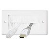 electrosmart White Double Gang Brushplate with White Brushes/Brush Strip Wallplate/Wall