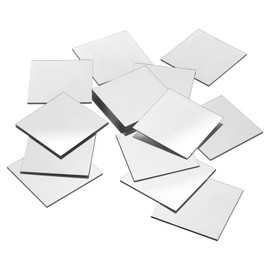 25 Pcs 3 in Mini Acrylic Mirror Tiles Square Mirror Tiles Adhesive Small Mirror Sticker for DIY Bathroom Living Room Bedroom Wall (3 Inches)