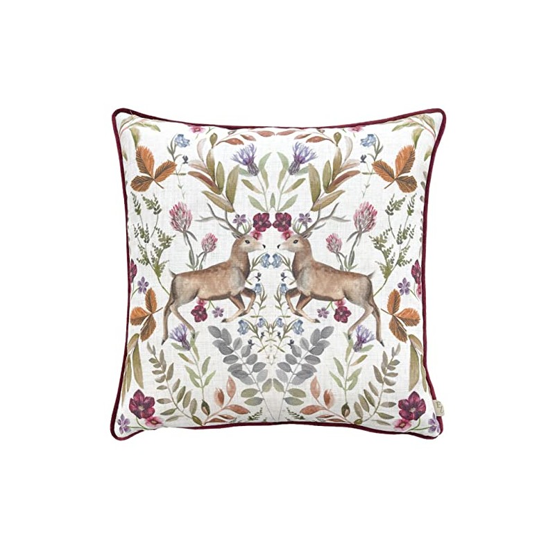 Evans Lichfield Mirrored Stag Cushion Cover, Shiraz