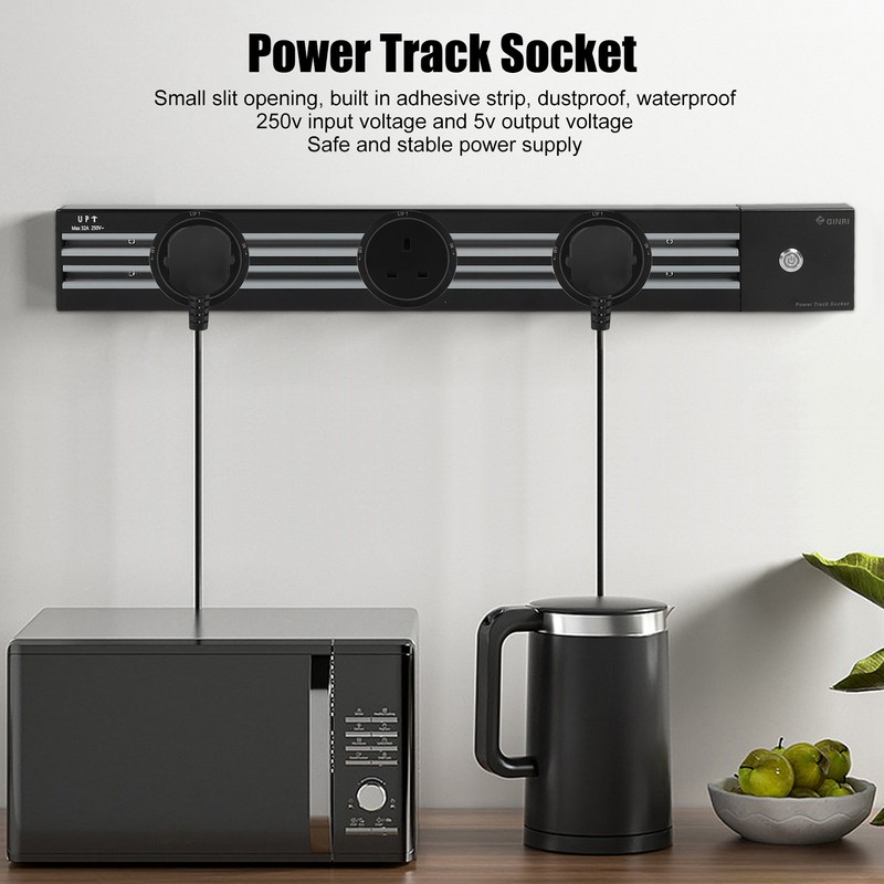 13A Power Track Socket Removable Electric Outlet Slide Guide Adapter