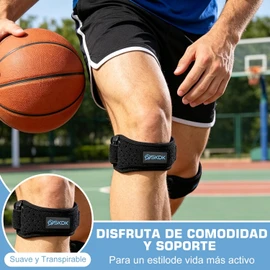Rodilleras Deportivas 2 Piezas, Salandens Rodilleras Para Proteger La Banda Rotuliana,Cinta Rotuliana Para Rodilleras De Running,Protege Tus Rodillas,Ideal Para Todo Tipo De Deportes De Interior y Exterior (Negro y azul)