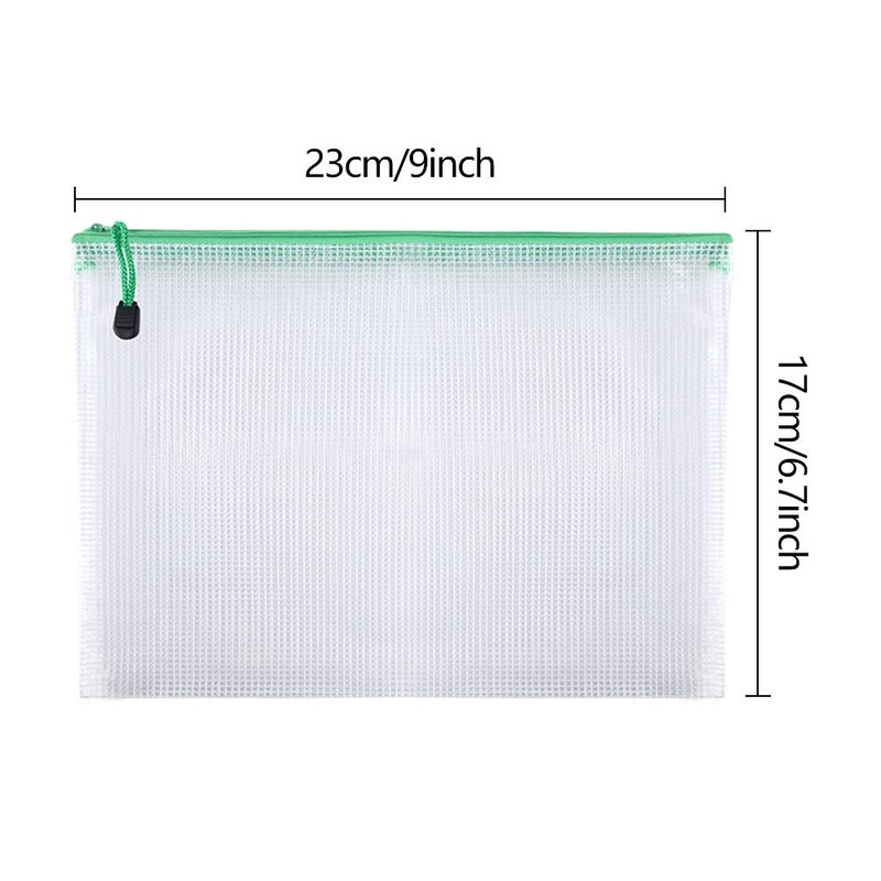 TUPARKA 21pcs Document Wallet A5 Zipper Wallet Bags Plastic Mesh