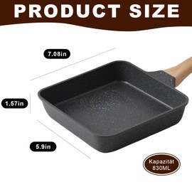 Japanese Tamagoyaki Pan Nonstick Square Omelette Pan with Granite Coating Ergonomic Handle Durable Non Toxic Cooking Egg Pan Suitable for All Stoves