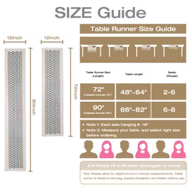 duduta Black Pattern Boho Macrame Table Runner 12 x 72 inch, Farmhouse Dresser Cabinet Runner Table Covers Decor with Tassels