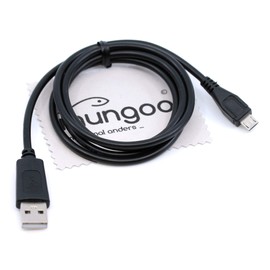 USB Datenkabel kompatibel mit Garmin Camper 1090, Camper 1090, Camper 785, Camper 760LMT-D, Camper 890, dezl 760LMT, dezl 780 Navigationsgerät micro-USB 1m Daten Kabel OTB mit mungoo Displayputztuch
