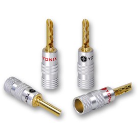 24 x Yonix High End Banana Plugs | Tube | Gold-Plated | BSY-245
