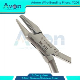 Avon Surgical Aderer Orthodontic Wire Bending Pliers, 3-Prong Jaw, German Stainless Steel 1x