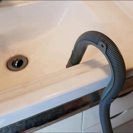 TypoGrove 2Pcs Gray Plastic U-Shape Washing Machine Drain Hose Holder - Secure & Organize Drain Hose, 2 Pack