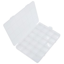 YIKANGHENG 25 Grids 7.5 Inch x 5.2 Inch Fixed Clear Plastic Jewelry Organizer Storage Box Jewelry Earring Tool Containers (1)