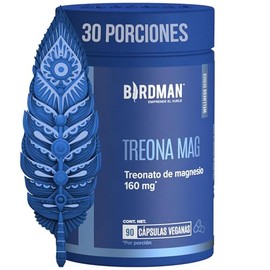 Birdman Treonato de Magnesio 160 mg | Sin Aditivos, Sin Sabor | Cápsula Vegana | Suplemento de Magnesio | 30 Porciones | 90 Cápsulas