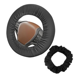 Nzexlyva Black Car Steering Wheel Cover, Braid Protection Dustproof Waterproof Protective Covers, Anti-slip Breathable Soft Steering Wheel Cover Elasticity Protector for Cars SUV Truck