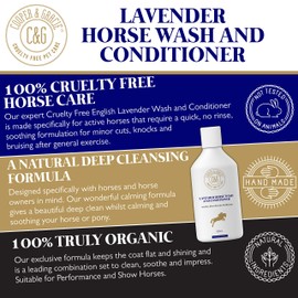 C&G Pets | Lavender Horse Wash and Conditioner | Soothes Minor Knocks And Bruises | Powerful Organic Natural Horses Shampoo | Effectively Shines And Cleans Mane Tail