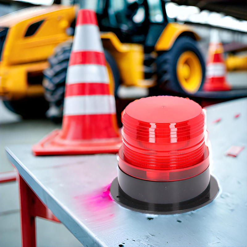 LED Strobe Light - Round Red Warning Safety Flashing Beacon,