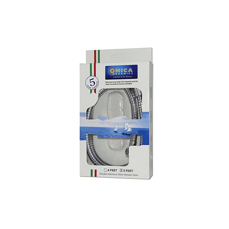 Stainless Steel Shower Hose, PVC-Free Silicon Innerlining (5-ft)