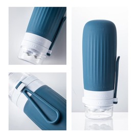 COZILIFE 3-in-1 Facial Body Brush Bottle, Exfoliating and Facial-Lifting Scrub Bottle and Acupoint Massage Roller Bottle, 50ml/100ml, Leak Proof Travel Toiletries and Liquid Container (100 ml)