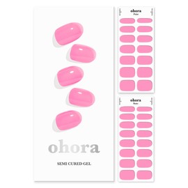 Ohora Tiras de uñas de gel semicuradas (N Tint High Teen) - Calidad de salón, larga duración, fácil de aplicar y quitar, incluye 2 almohadillas de pre