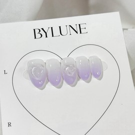 Grape flavored handmade nail tips - short coffin / 포도맛 수제네일팁 - 숏코핀