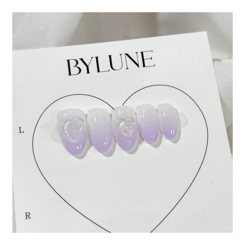 Grape flavored handmade nail tips - short coffin / 포도맛