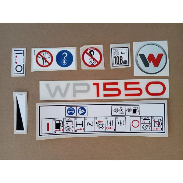 WACKER WP 1550 DECAL STICKER KIT SET - 8x pc